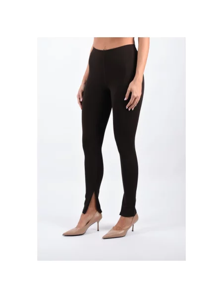 Lniane spodnie Sportmax brązowe