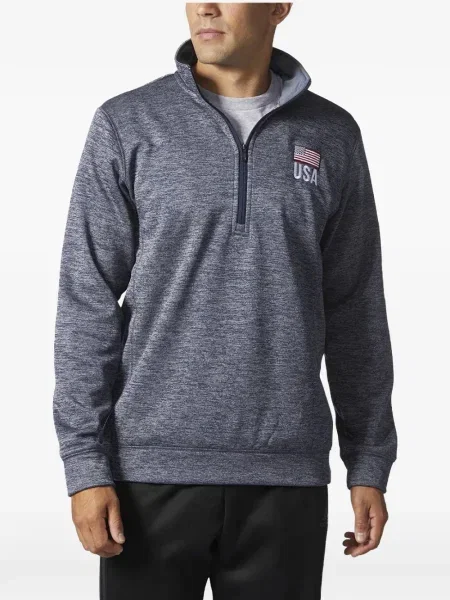 Tricou polo Adidas tricotate cu imagine fără mâneci alb