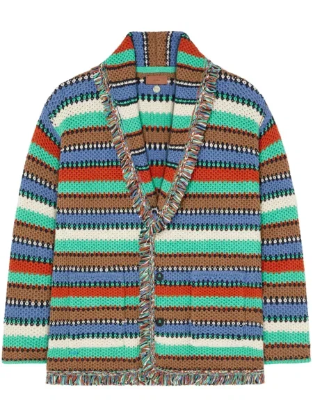 Cardigan Alanui cu dungi verde