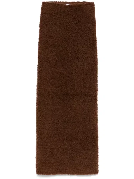 Fusta maxi Self-portrait tricotate maro