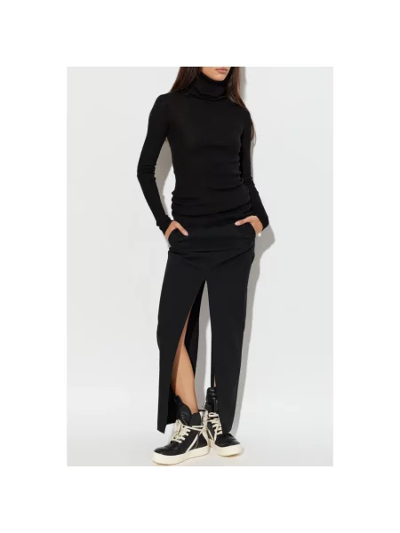 Sweter z golfem Rick Owens wełniany do golfa czarny