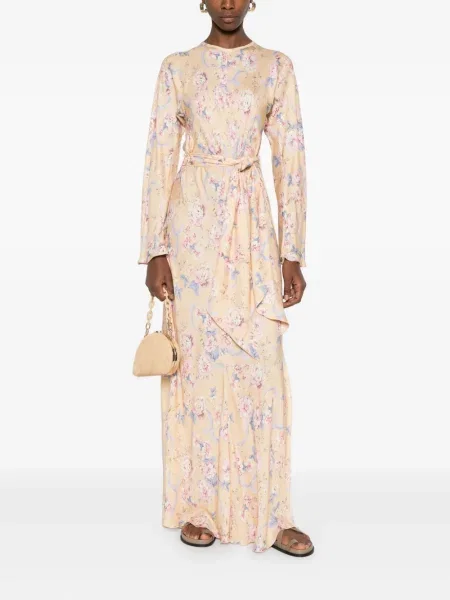 Rochie maxi Forte_forte cu model floral de costum