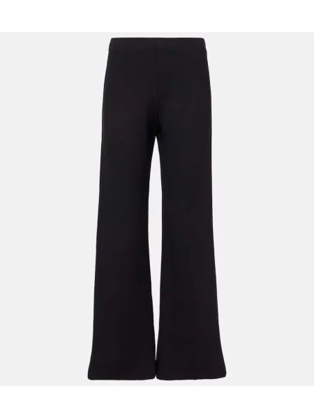 Hlače z razširjenimi rokavi Leset z visokim pasom črna