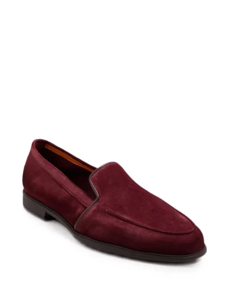 Chiloți Santoni din piele de căprioară slip-on roșu