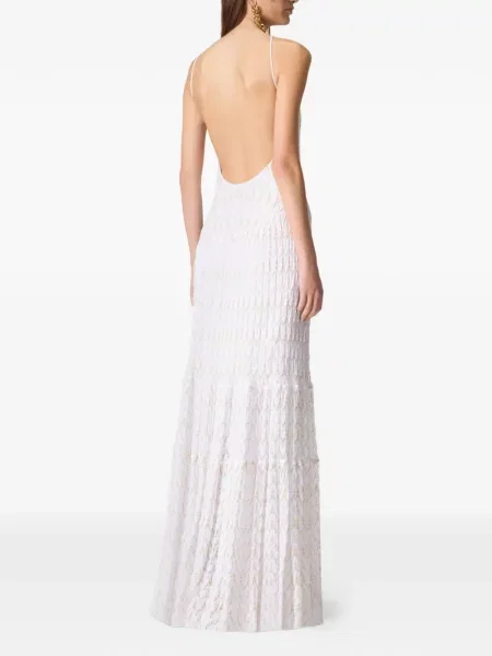 Rochie maxi Missoni cu gât halter alb