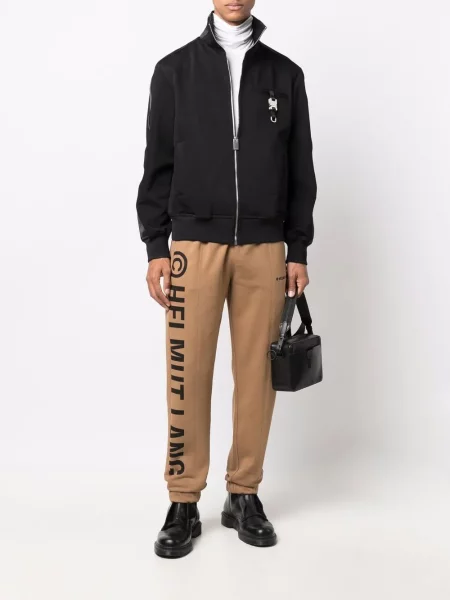 Kalhoty Helmut Lang s potiskem hnědé