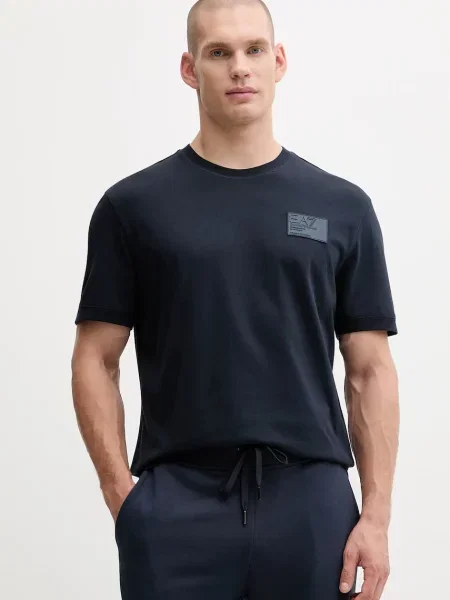 Тениска Emporio Armani с апликация тъмносиньо