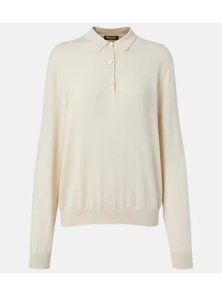 Polo Loro Piana tricotate alb
