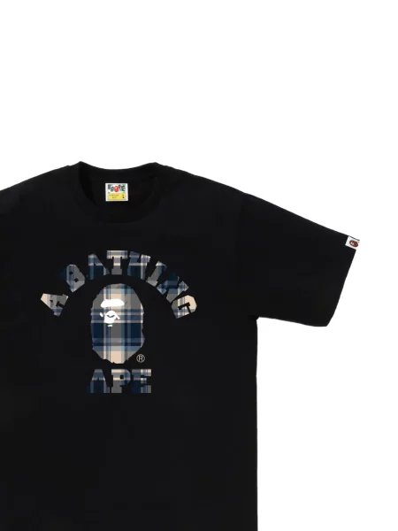 Καρό μπλούζα A Bathing Ape® με σχέδιο μαύρο