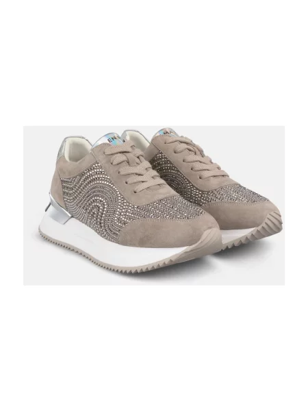 Sneakersy Alma En Pena z nadrukiem brązowe