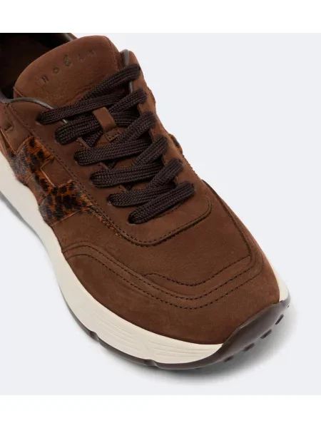 Sneakerși Hogan din piele de căprioară maro