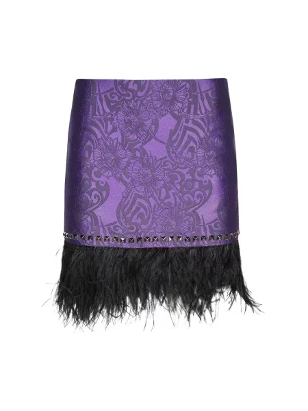 Spódnica John Richmond z ćwiekami fioletowa