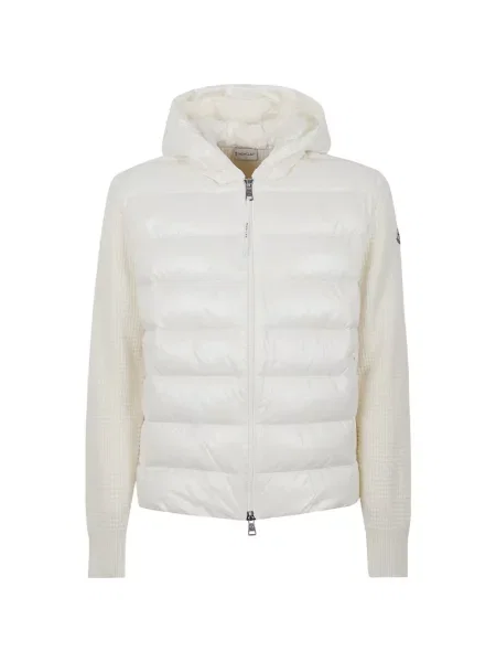 Hanorac cu glugă Moncler tricotate alb