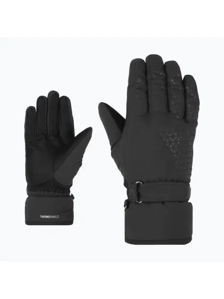 Női sí kesztyű ZIENER Kisar Aquashield fekete. Méret: 6 fekete