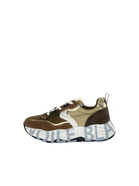 Sneakersy Voile Blanche skórzane brązowe