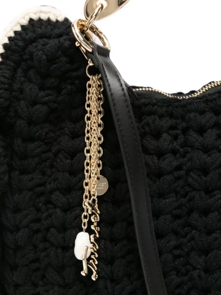 Geantă shopper Twinset cu volane negru