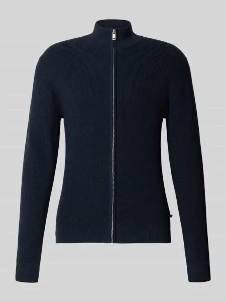 Kurtka z dzianiny o kroju slim fit ze stójką model ‘Alagoon’ Matinique granatowa