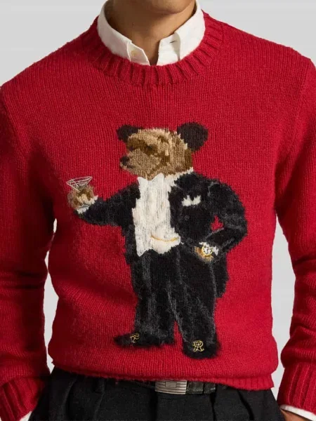 Sweter Polo Ralph Lauren z nadrukiem czerwony