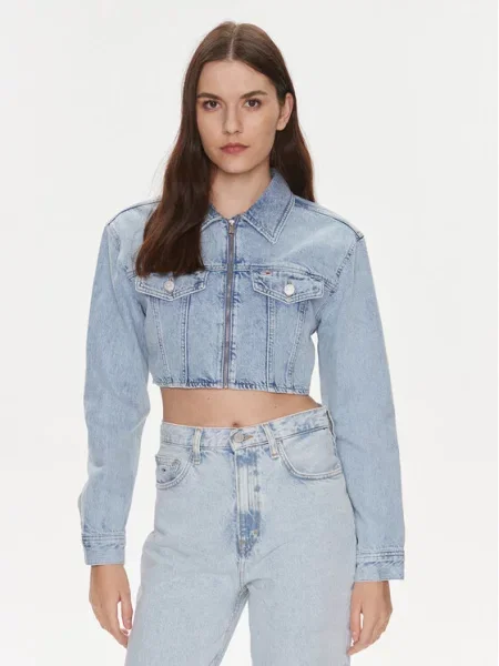 Tommy Jeans Jeansová bunda modrá