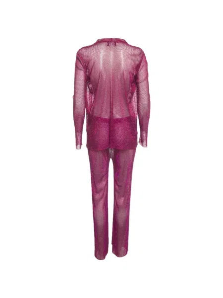 Stras pantaloni Santa Brands plasă roz
