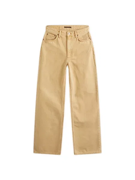 Szerokie jeansy Nudie Jeans żółte