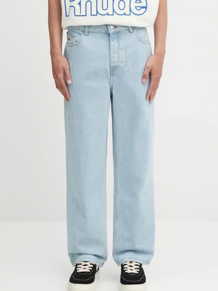 Džíny Maison Kitsuné Relaxed Denim modré