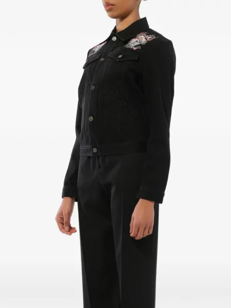 Geacă de blugi Givenchy cu broderie negru