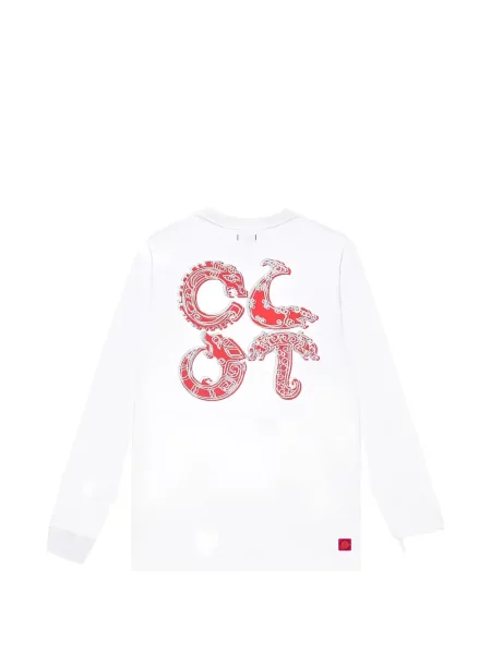 Lung tricou Clot alb