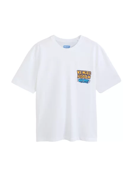Next Tricou albastru noapte / azur / galben curry alb