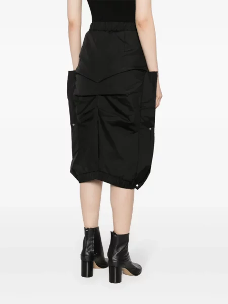 Fustă midi Besfxxk până la genunchi negru