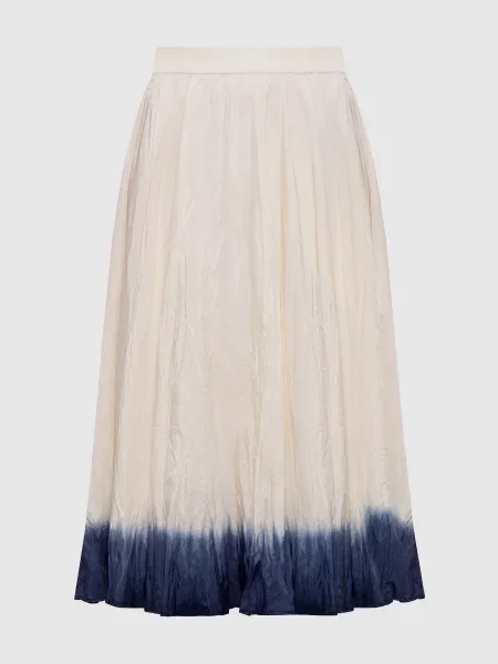Спідниця міді із шовку з ефектом жатки Joseph біла