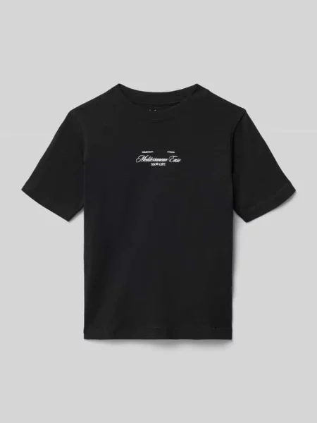 T-shirt z okrągłym dekoltem model CASSIS' Jack & Jones czarna