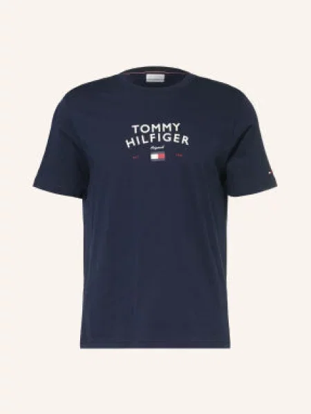 Tommy Hilfiger Tričko tmavě modrá / tmavě červená bílá