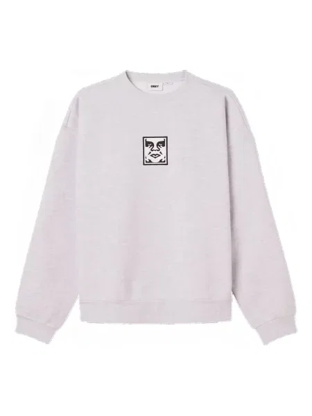 Hanorac crewneck Obey cu imagine gri