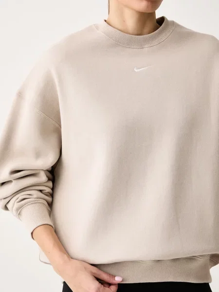 Nike Sportswear oversize melegítőfelső női pamuttal Studio Fleece bézs