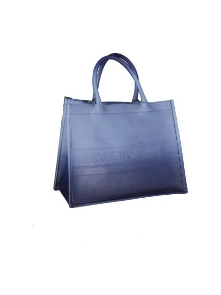 Shopperka Dior skórzana niebieska