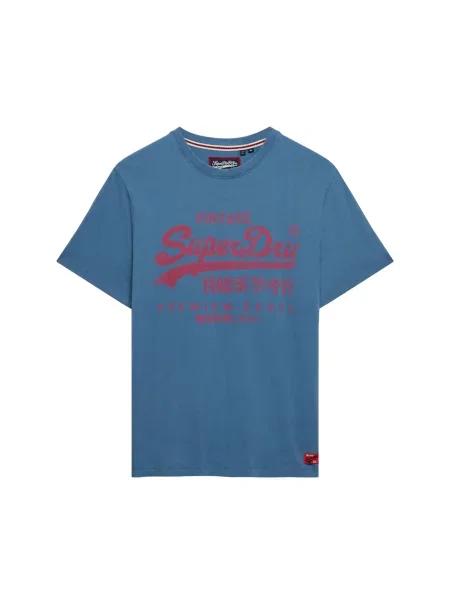 Superdry & Co Tricou Classic albastru regal / cranberry roșu