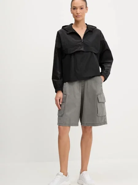 Джинсові шорти adidas Originals Cargo Jorts однотонна висока посадка сірий
