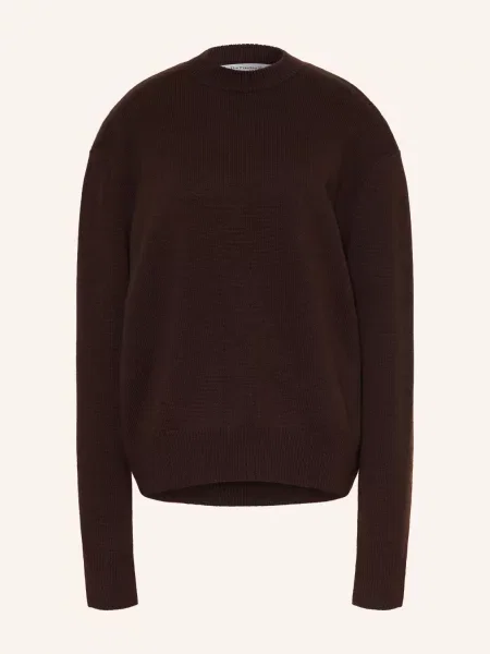 The Frankie Shop Svetr Rafaela Z Merino Vlny tmavě hnědá
