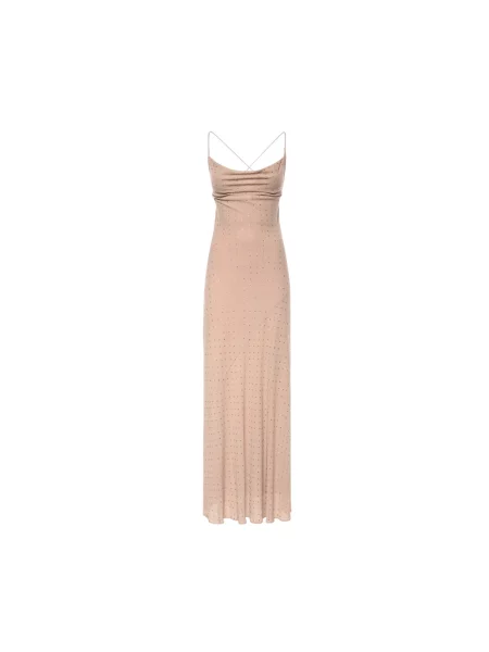 PINKO Sukienki Kobieta Long Farro Dress beżowy