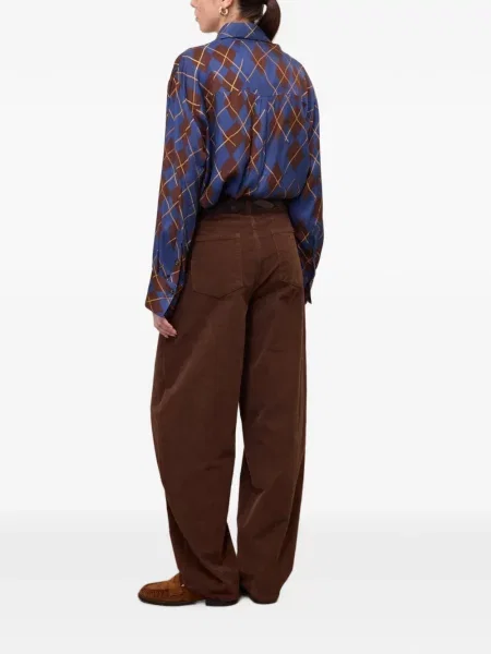Pantaloni Ottod’ame de catifea cord maro