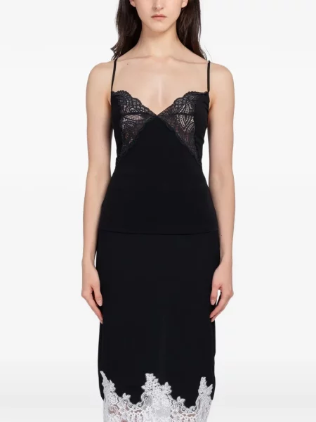 Top Beaufille din dantelă negru