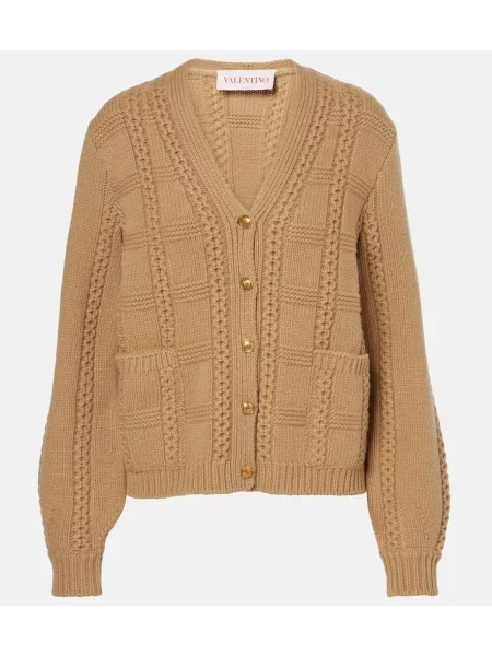 Kardigan Valentino wełniany brązowy