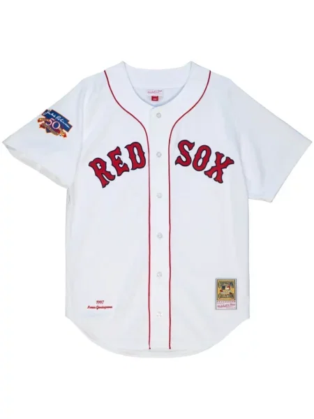 Cămașă Mitchell & Ness din jerseu alb