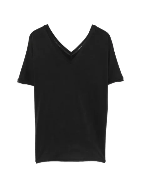 Tricou Rrd cu decolteu în V negru