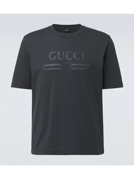 Tricou Gucci din jerseu cu autograf albastru