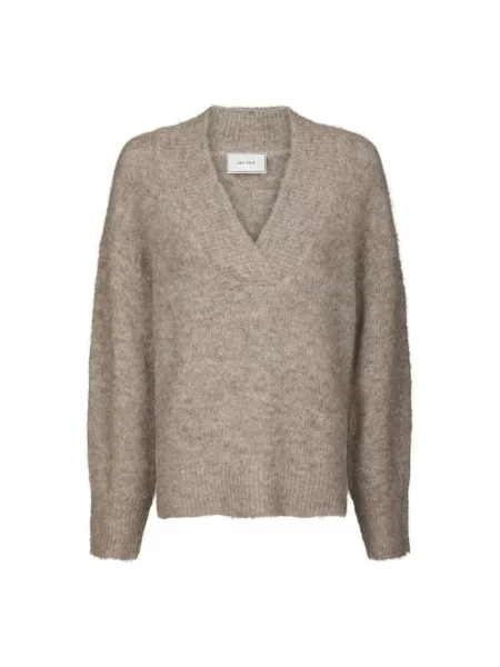 Sweter Neo Noir wełniany beżowy