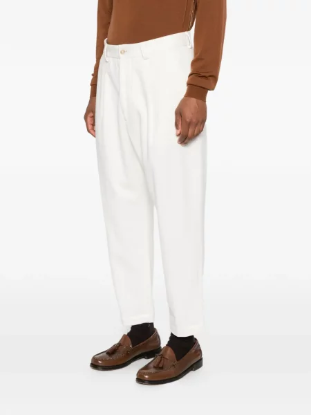Pantaloni Eleventy conici alb