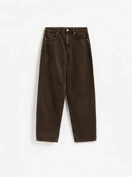 Reserved LADIES` JEANS TROUSERS dark grey jeans gri