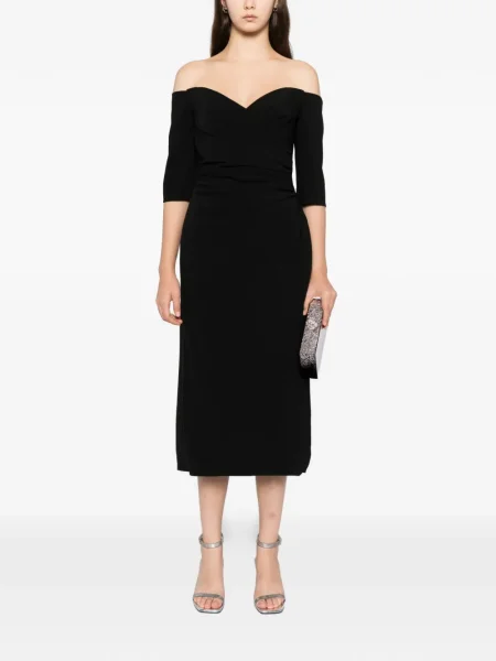Rochie Amsale din crep de costum negru